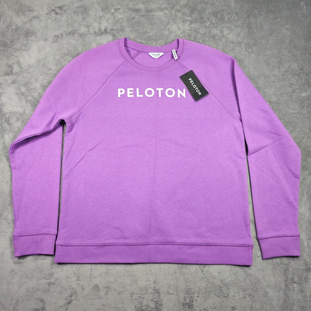 Peloton Sweatshirt Women M Purple HO121 Crewneck Pullover Logo Fleece Athleisure